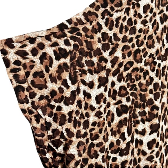 UMGEE Oversized Ombre Animal Leopard Print Frayed Hem Open Front Kimono Cardigan - Picture 5 of 10